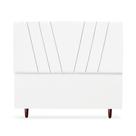 Cabeceira Estofada Casal Belgica 140 Suede Branco