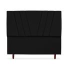 Cabeceira Estofada Casal Belgica 140 Suede Preto