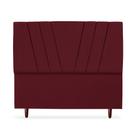 Cabeceira Estofada Casal Belgica 140cm Suede Vinho