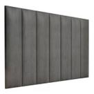 Cabeceira Estofada Casal King 1,95cm Grafite Sued Pérola Quarto Decoração Lisa