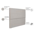 Cabeceira Estofada Casal Luna 140cm Linho Cinza