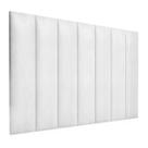 Cabeceira Estofada Casal Queen 1,60cm Branco material sintético Pérola Quarto Decoração Lisa
