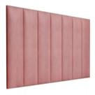 Cabeceira Estofada Casal Queen 1,60cm Rosa Veludo Pérola Quarto Decoração Lisa