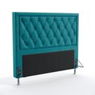 Cabeceira Estofada Centaurus 140 Para Cama de Casal Sued Azul Turquesa Aradecor Cabeceira Estofada Centaurus 140 Para Cama de Casal Sued Azul Turquesa Aradecor