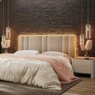 Cabeceira Estofada com LED King 200 Linho Luxo Cabeceira Estofada com LED King 200 Linho Luxo