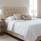 Cabeceira Estofada Cor Bege Claro 195x60cm Tamanho King Qualidade e Conforto Para o Seu Lar Cabeceira Estofada Cor Bege Claro 195x60cm Tamanho King Qualidade e Conforto Para o Seu Lar