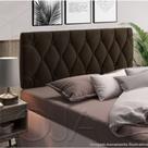 Cabeceira Estofada de Cama Box Casal 140 x 55 cm Paris Marrom