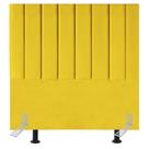 Cabeceira Estofada De Cama Casal Box 140 Cm Maya Suede E Frame amarelo