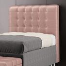 Cabeceira Estofada Decorativa Para Cama Box Dama 90 Para Cama de Solteiro Suede Rosê Aradecor