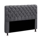 Cabeceira Estofada Fernanda 140 cm Casal Veludo Cinza Chumbo Speciale Home