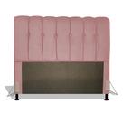Cabeceira Estofada Florença 140 cm Para Cama Box Quarto Casal Luxo Suede Rose