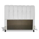Cabeceira Estofada Florença 160 cm Para Cama Box Quarto Queen Size Luxo Sintético Branco