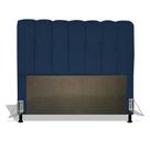 Cabeceira Estofada Florença 160 cm Para Cama Box Quarto Queen Size Luxo Suede Azul Marinho