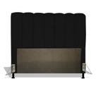 Cabeceira Estofada Florença 160 cm Para Cama Box Quarto Queen Size Luxo Suede Preto
