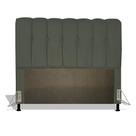 Cabeceira Estofada Florença 195 cm Para Cama Box Quarto King Size Luxo Suede Cinza