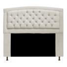 Cabeceira Estofada Geovana 160cm para Cama Queen Size com Strass Capitonê material sintético Bege Cabeceira Estofada Geovana 160cm para Cama Queen Size com Strass Capitonê material sintético Bege