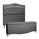 Cabeceira Estofada Julia Casal 140 cm para Cama Box Suede Cinza Amassado - Shop das Cabeceiras