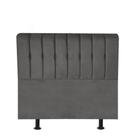 Cabeceira Estofada Kiara 90cm Solteiro Box Quarto material sintético Cinza - Gat Magazine