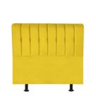 Cabeceira Estofada Kiara 90cm Solteiro Box Quarto Suede Amarelo - Ahazzo Móveis
