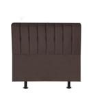 Cabeceira Estofada Kiara 90cm Solteiro Box Quarto Suede Marrom - Ahazzo Móveis