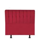 Cabeceira Estofada Kiara 90cm Solteiro Box Quarto Suede Vermelho - Gat Magazine