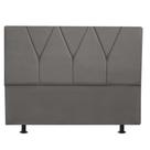 Cabeceira Estofada King 195CM Jade material sintético Cinza - D A DECOR