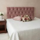 Cabeceira Estofada Modelo Capitonê Com Fixação Direto na Cama 195x117cm King Cor Rosa Veludo Liso Cabeceira Estofada Modelo Capitonê Com Fixação Direto na Cama 195x117cm King Cor Rosa Veludo Liso