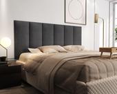 Cabeceira Estofada Painel de Parede Cama Box Casal Quarto Tecido Linho Suede Módulada Almofadada Encosto Travesseiro Júlia 1.40m Cinza