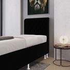 Cabeceira Estofada para Cama Box Bellatrix 90 para Cama de Solteiro Sued Preto Aradecor