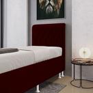 Cabeceira Estofada para Cama Box Bellatrix 90 para Cama de Solteiro Suede Bordô Aradecor