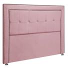 Cabeceira Estofada Para Cama Box Casal 140cm Ravena Veludo Rosa Claro