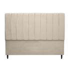 Cabeceira Estofada Para Cama Box Casal Beatriz 160cm Veludo Bege