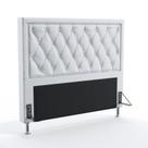 Cabeceira Estofada Para Cama Box Centaurus 140 Para Cama De Casal Couro Branco Aradecor