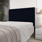 Cabeceira Estofada Para Cama Box Centaurus 140 Para Cama de Casal Sued Azul Marinho Aradecor