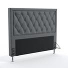 Cabeceira Estofada para Cama Box Centaurus 140 para Cama de Casal Sued Cinza Aradecor