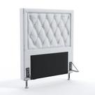 Cabeceira Estofada Para Cama Box Centaurus 90 Para Cama De Solteiro Couro Branco Aradecor
