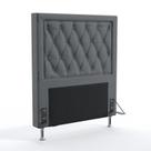 Cabeceira Estofada Para Cama Box Centaurus 90 Para Cama de Solteiro Sued Cinza Aradecor