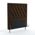 Cabeceira Estofada Para Cama Box Centaurus 90 Para Cama de Solteiro Sued Marrom Aradecor