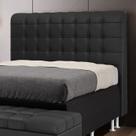 Cabeceira Estofada para Cama Box Dama 160 para Cama Queen Couro Preto Aradecor