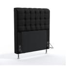 Cabeceira Estofada Para Cama Box Dama 90 Para Cama de Solteiro Couro Preto Aradecor