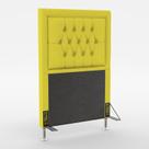 Cabeceira Estofada para Cama Box Pegasus 90 para Cama de Solteiro Sued Amarelo Aradecor