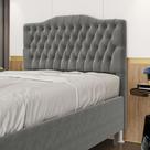 Cabeceira Estofada para Cama Box Pollux 140 para Cama de Casal Sued Cinza Aradecor