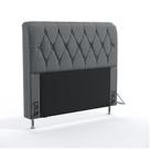 Cabeceira Estofada Para Cama Box Sirius 140 Para Cama de Casal Suede Cinza Aradecor