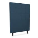 Cabeceira Estofada para Cama Box Solteiro Luiza 90cm Veludo Azul Marinho