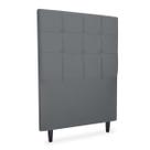 Cabeceira Estofada para Cama Box Solteiro Luiza 90cm Veludo Cinza
