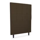 Cabeceira Estofada para Cama Box Solteiro Luiza 90cm Veludo Marrom