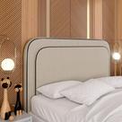 Cabeceira Estofada Para Cama Queen Miami Linho Bege - M. Arapongas