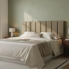 Cabeceira Estofada Para Camas de Casal 140x60cm Na Cor Bege - Modelo Vertically - Alta Qualidade