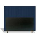 Cabeceira Estofada Paris 140 cm Para Cama Box Quarto Casal Veludo Azul Marinho