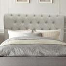 Cabeceira Estofada Paris 195cm King Size Para Cama Colchão Box Quarto Linho Bege - Aurora Line
